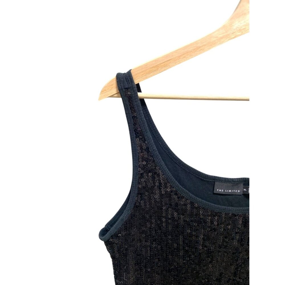 The Limited Sequins Tank Top Black Size XL Y2K - Picture 8 of 12